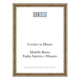 Cornice Classica su Misura - Modello Roma Foglia Argento e Mogano
